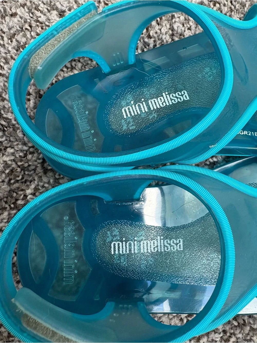 Mini Melissa Kids Teal Waterproof Sandals Size 11c